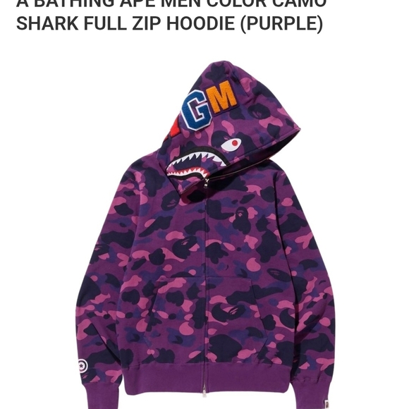 Bape Purple Camouflage Zip-Up Sweater - Picture 3 of 9